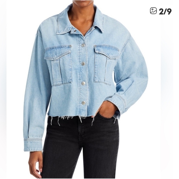 Agolde Raw Hem Light Washed Denim Jacket SIze Small - Picture 1 of 12